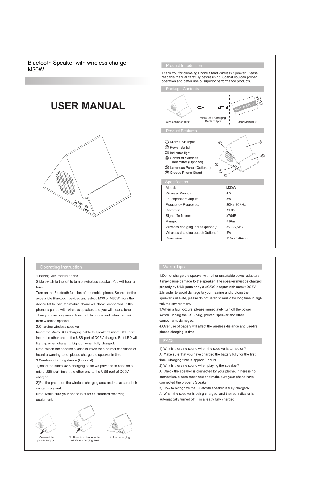 UGOOD TECHNOLOGY M30W User Manual