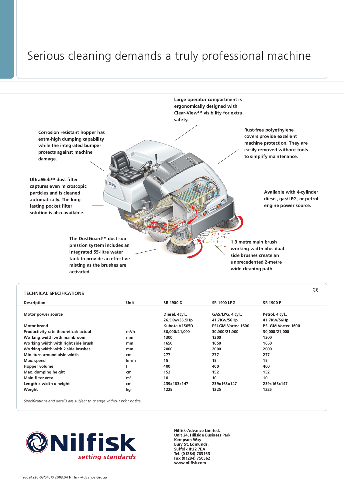 Nilfisk SR 1900 P, SR 1900 D, SR 1900 LPG User Manual