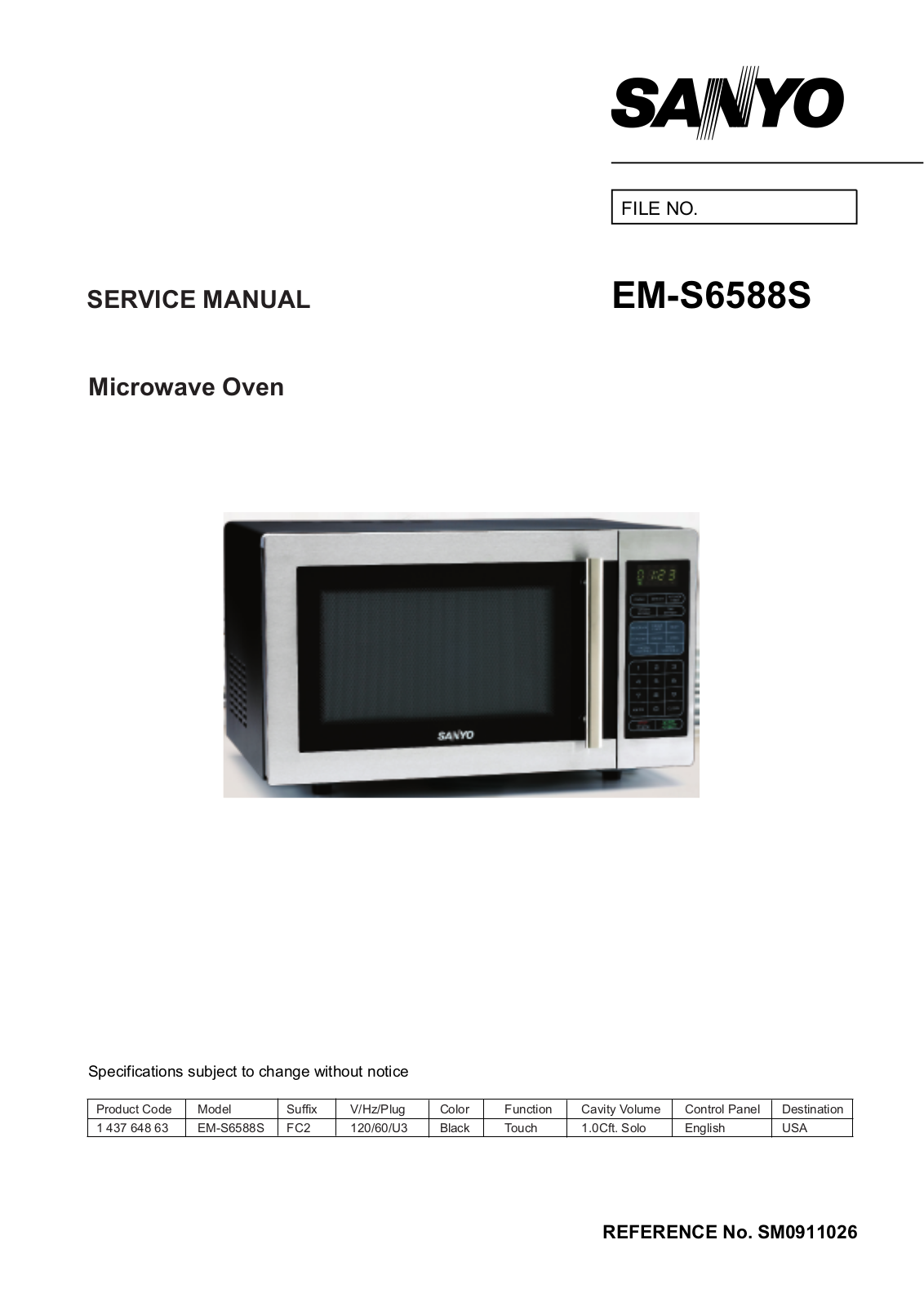 SANYO EMS6588S User Manual