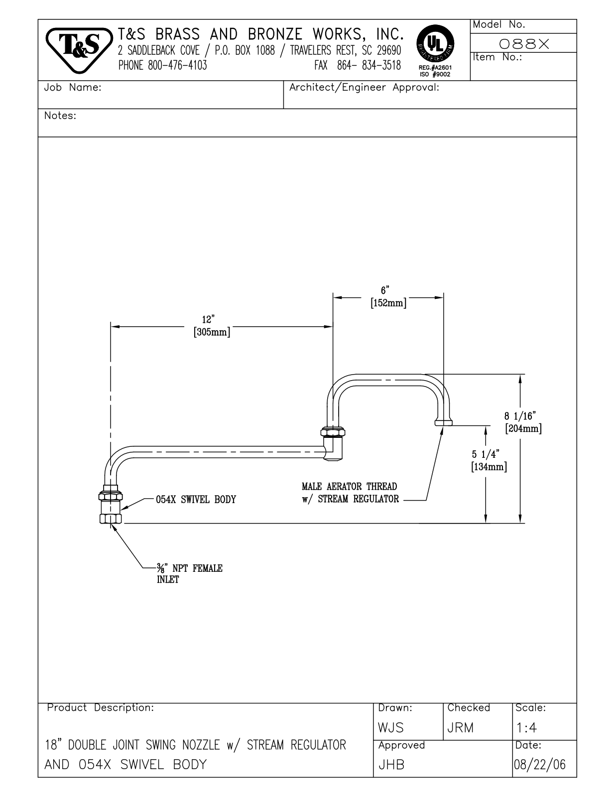 T&S Brass 088X User Manual - ManualMachine.com