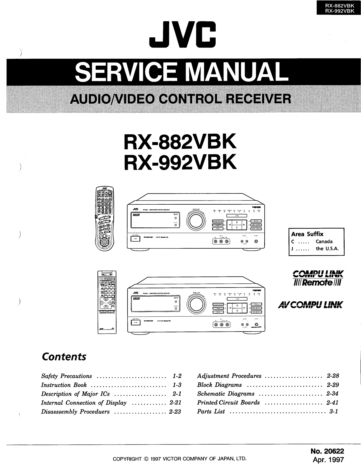 JVC RX-882VBK, RX992VBK Service Manual