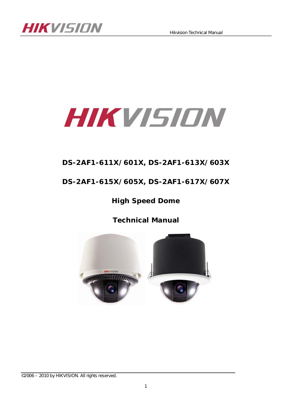 Hikvision DS-2AF1-611X, DS-2AF1-613X User Manual