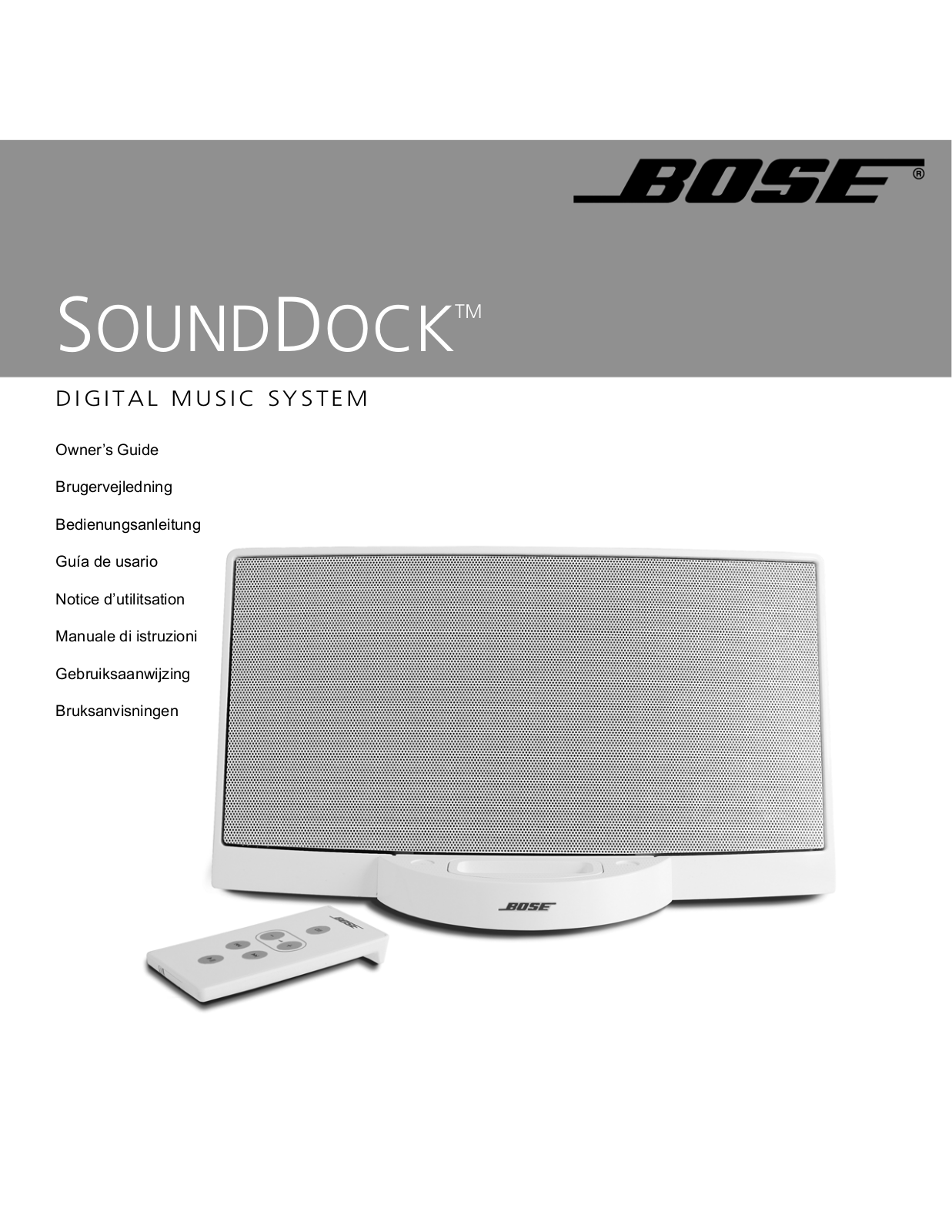 Bose SOUNDDOCKTM User Manual