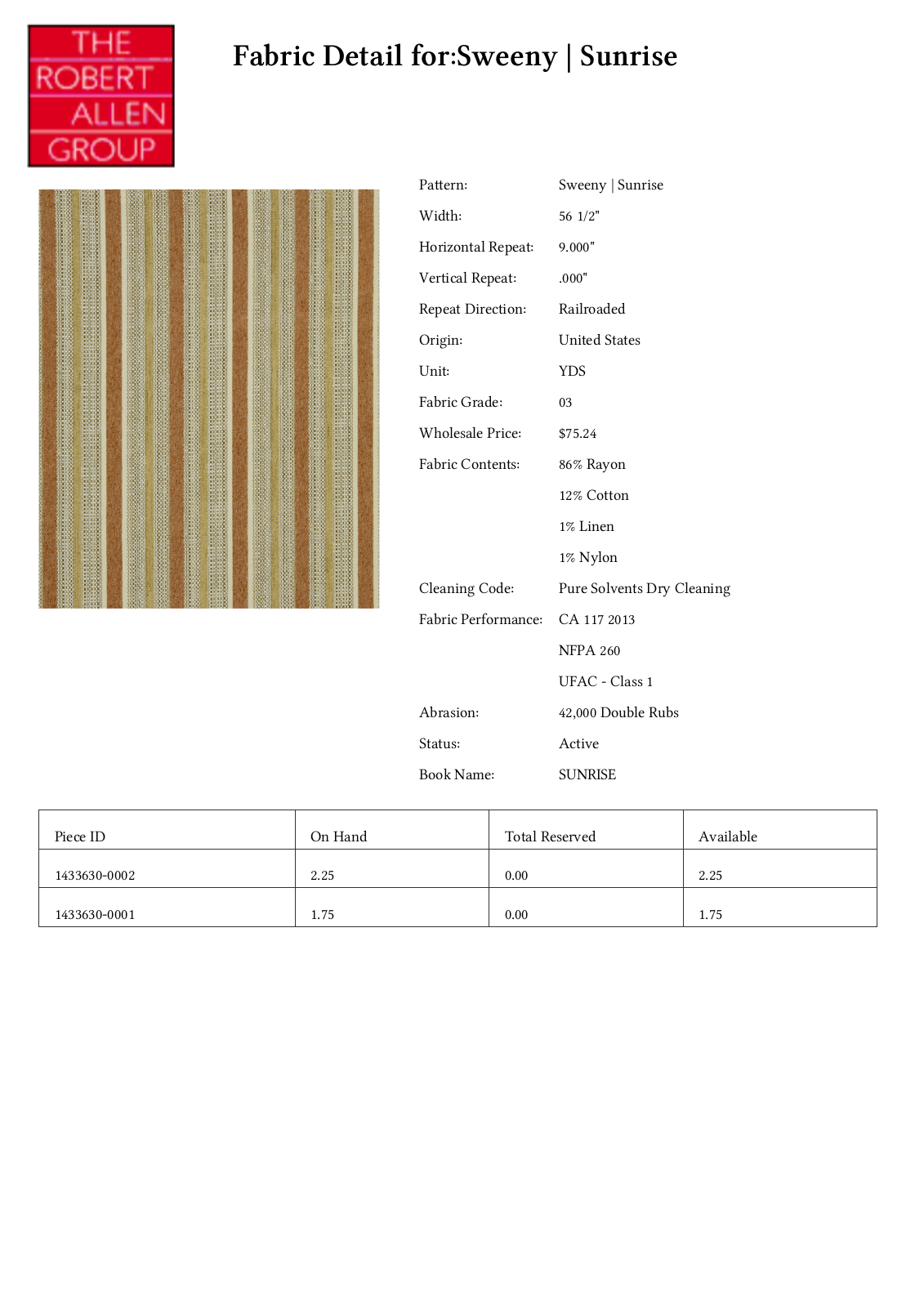 Robert Allen RALF1798 Specifications - ManualMachine.com