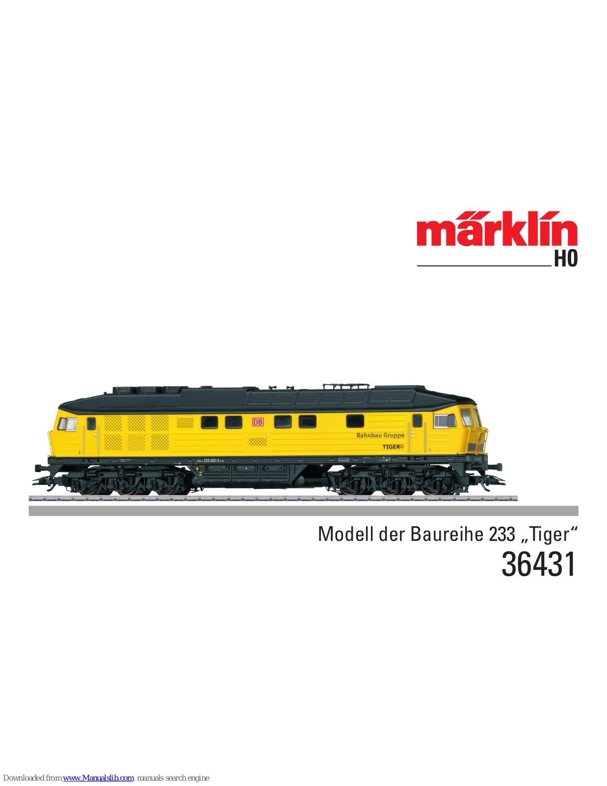 marklin Tiger 233 User Manual - ManualMachine.com
