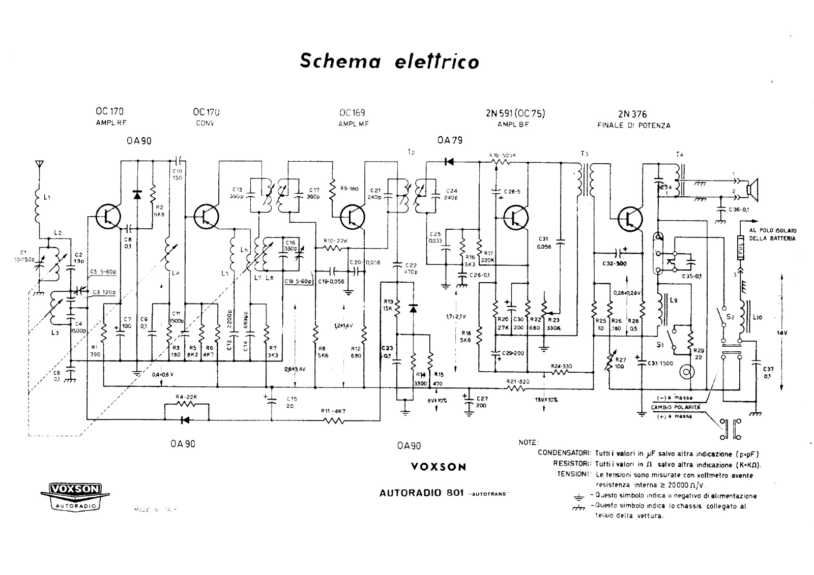 Voxson 801 schematic