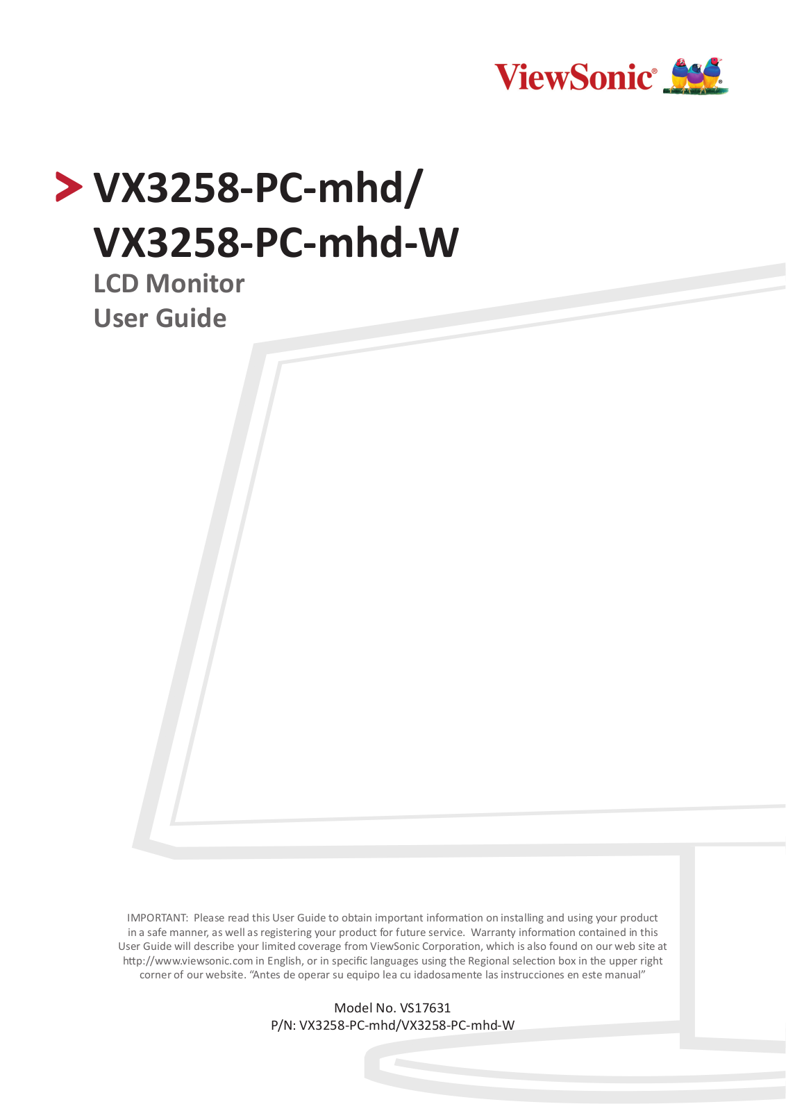 Viewsonic VX3258-PC-MHD User Manual