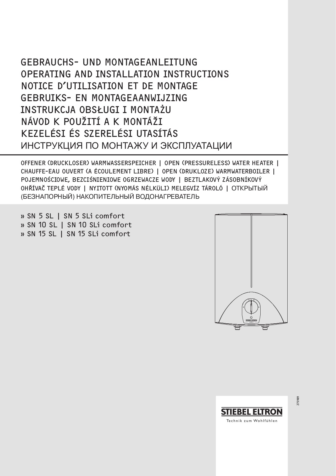 STIEBEL ELTRON SN5SL User Manual