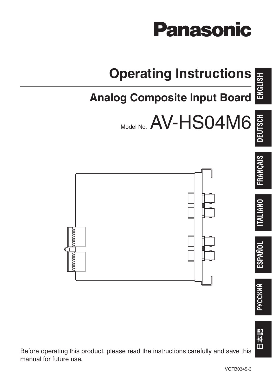 Panasonic av-hs04m6 operating instructions