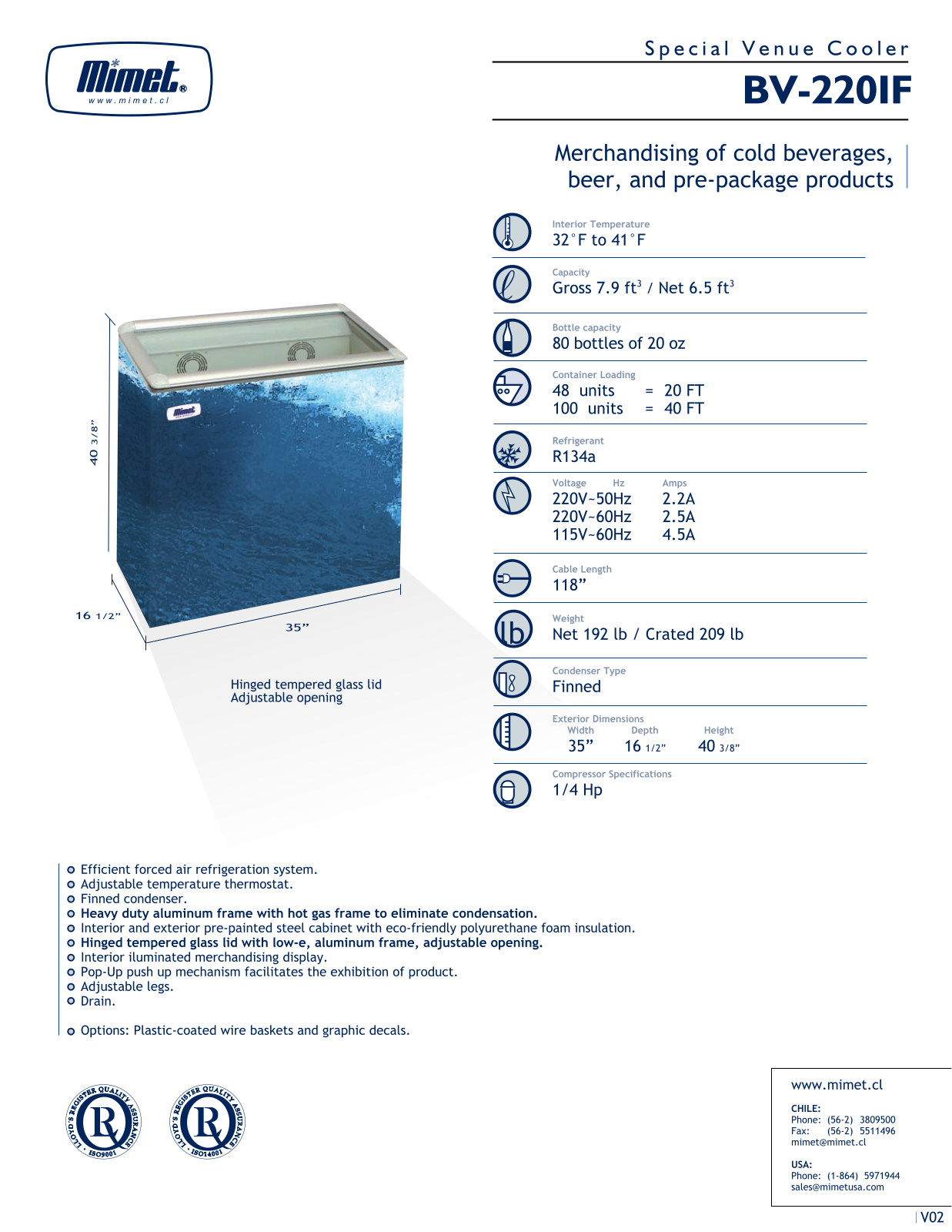 Mimet BV-220IF User Manual