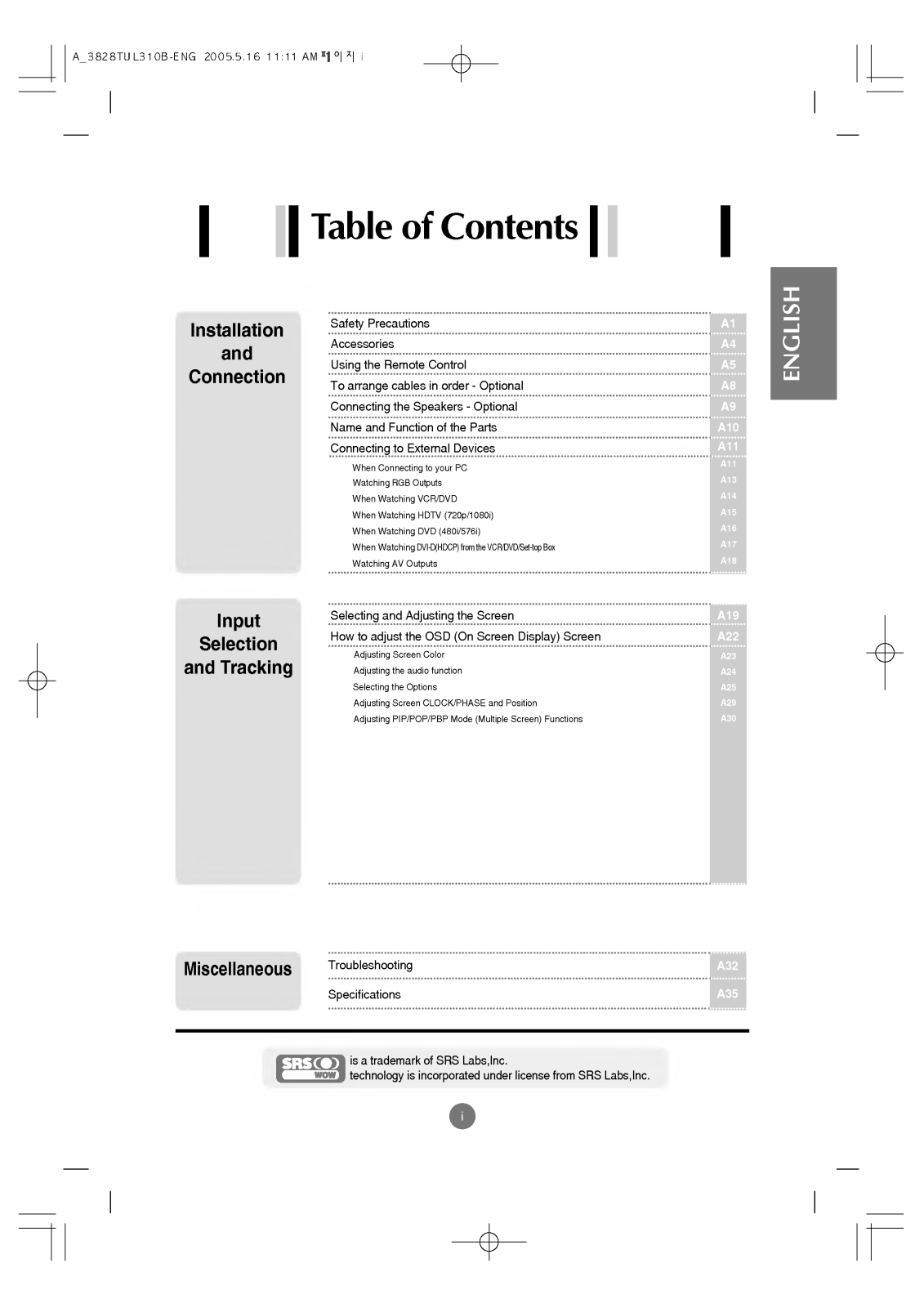 LG M3200C, M3200C-BA, M4200C, M4200C-BA, M4200C-BAF User Manual