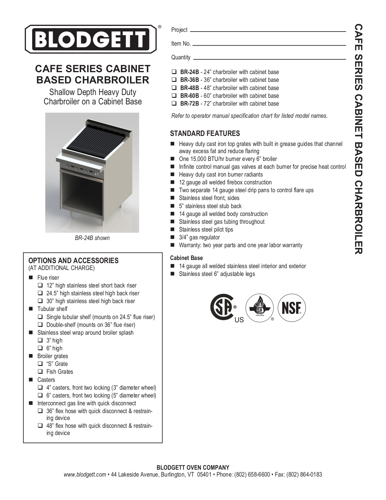 Blodgett BR-24B User Manual