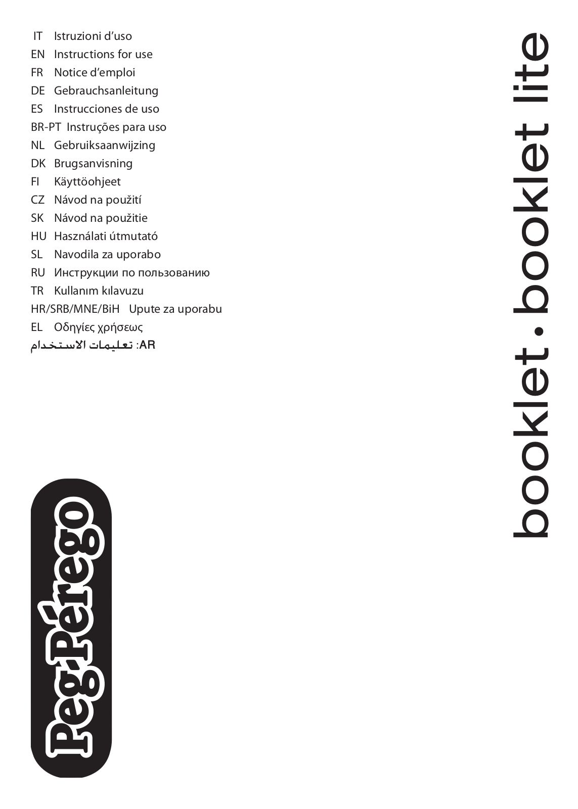 Peg-Perego booklet, booklet lite Instructions For Use Manual