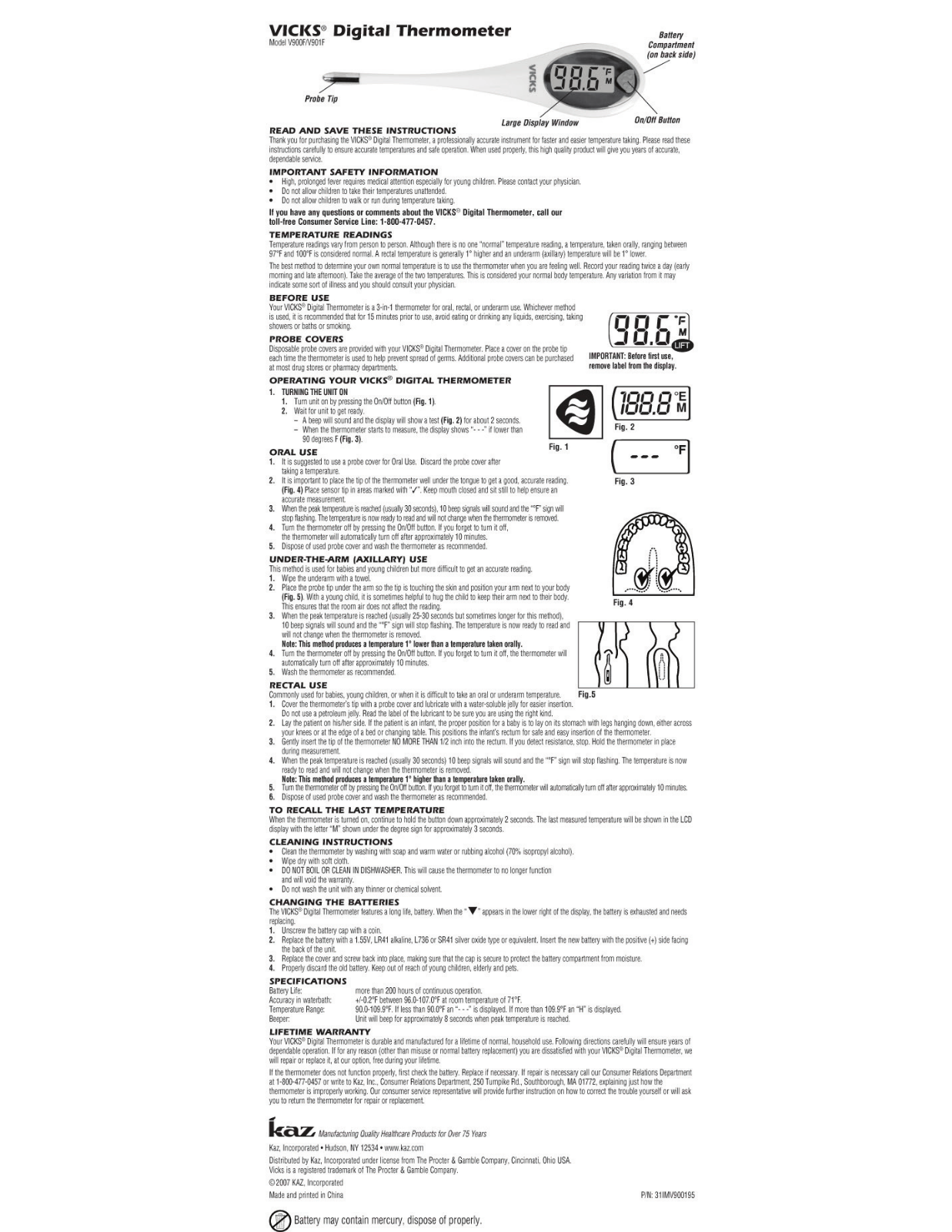 Vicks V901F, V900F User Manual - ManualMachine.com