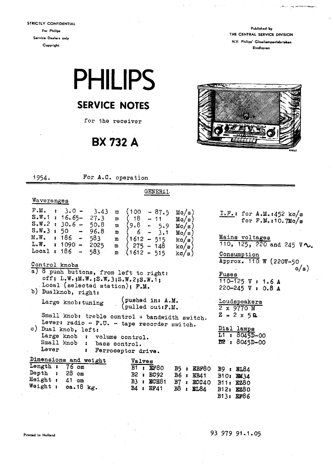 Philips BX732A Schematic