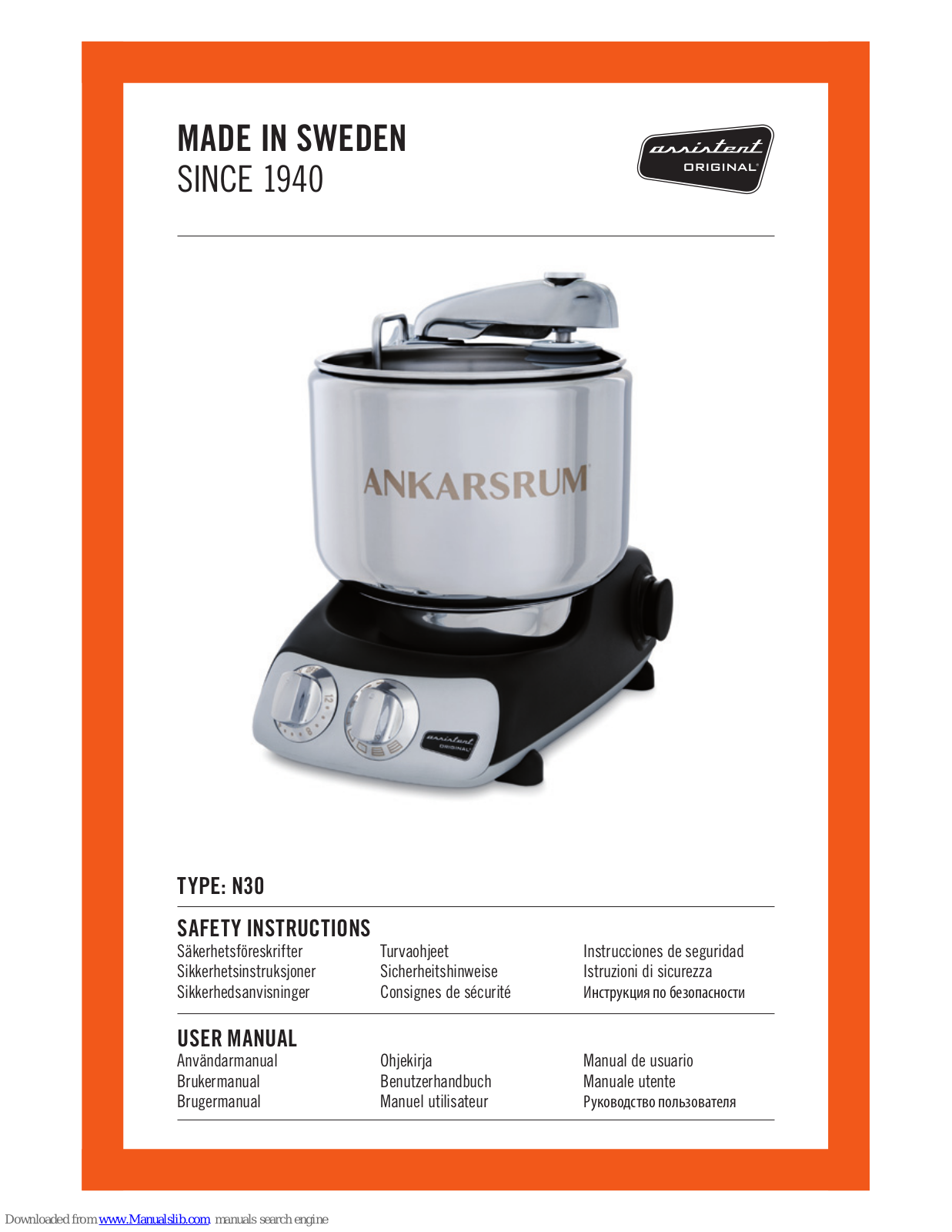 Assistent N30 User Manual - ManualMachine.com