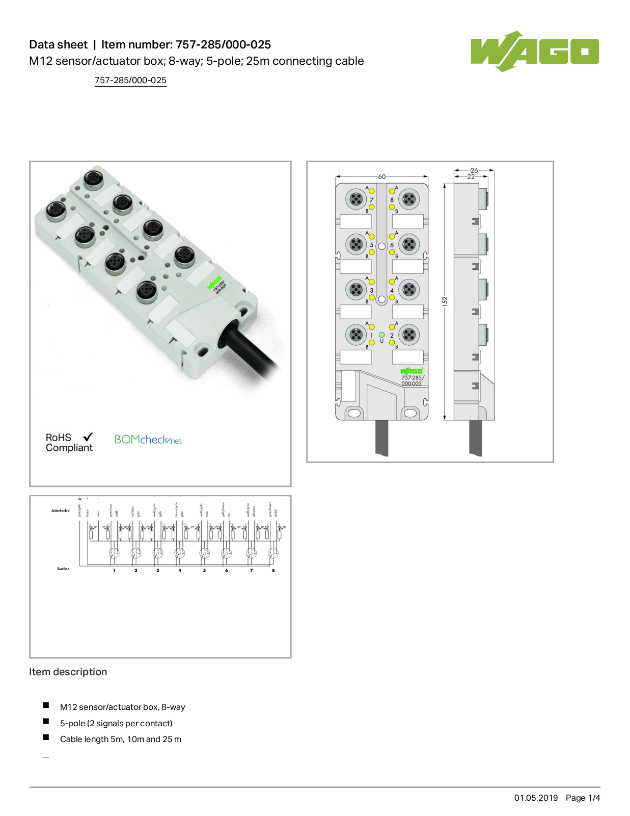 Wago 757-285/000-025 Data Sheet