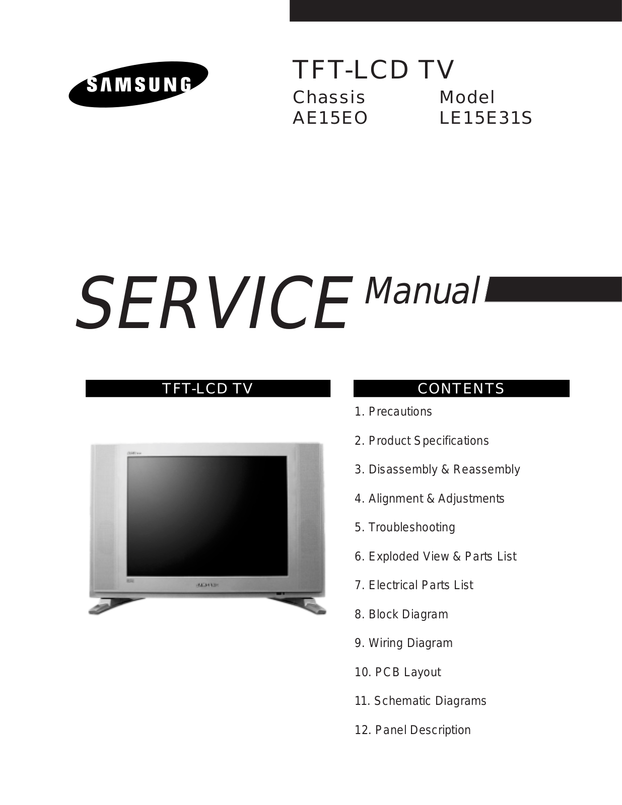 Samsung LE15E31S Schematic