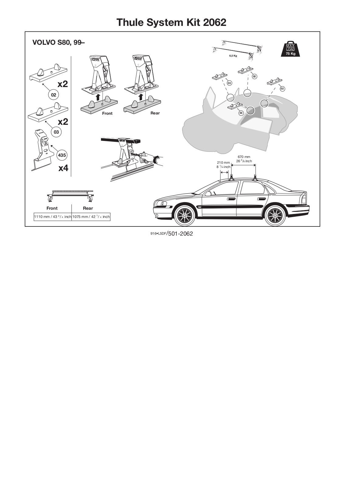 Thule 2062 User Manual