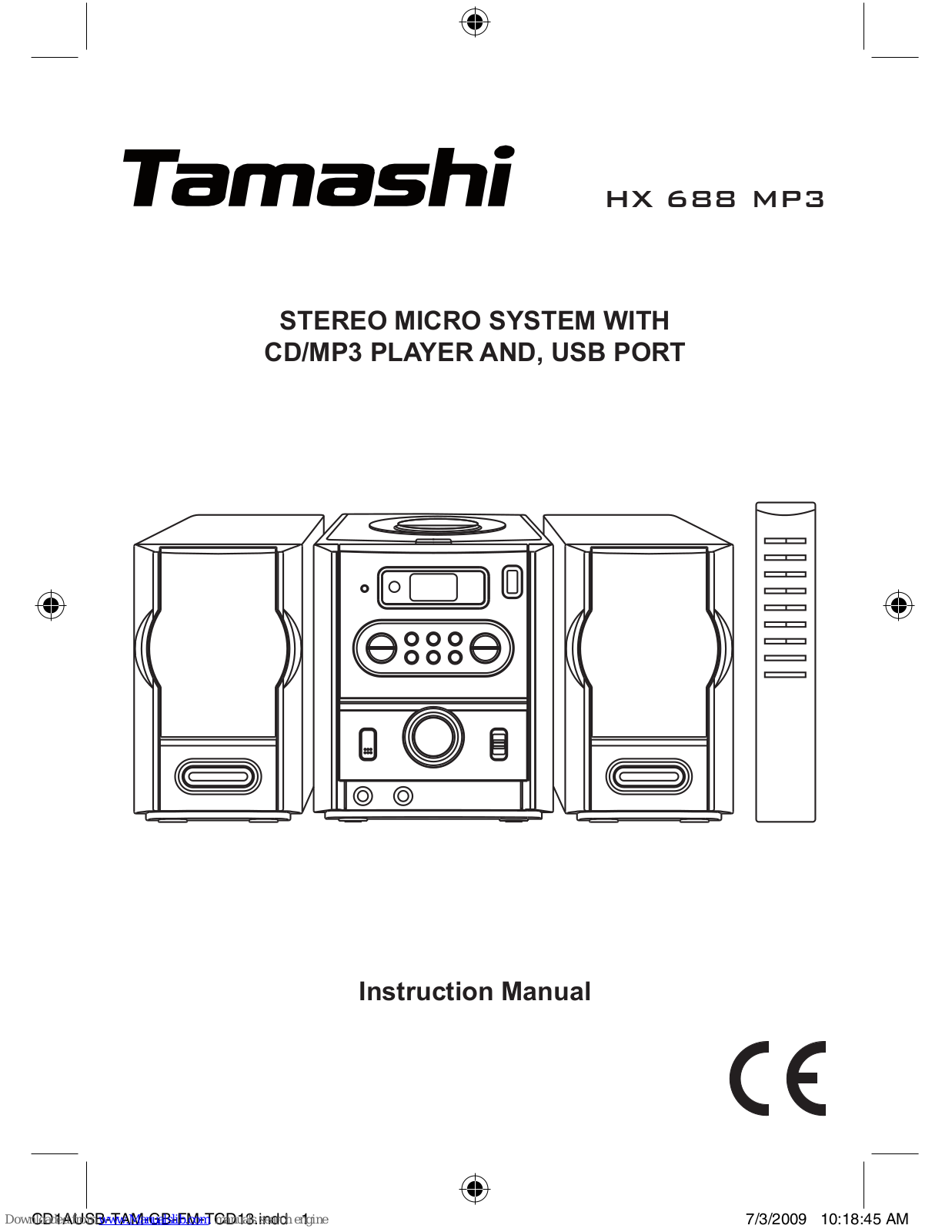 TAMASHI HX 688 MP3 Instruction Manual