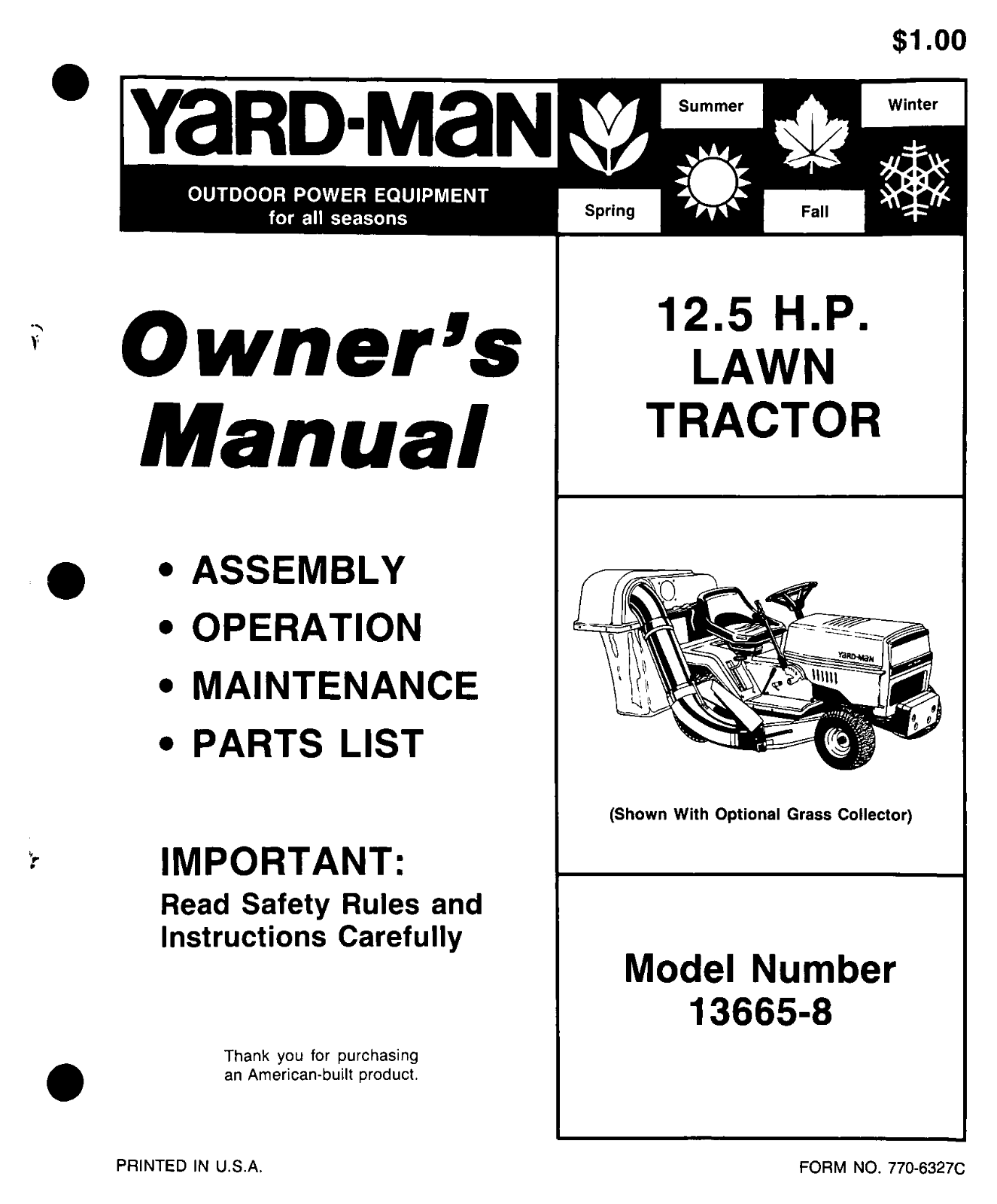 Bolens 13665-8 User Manual