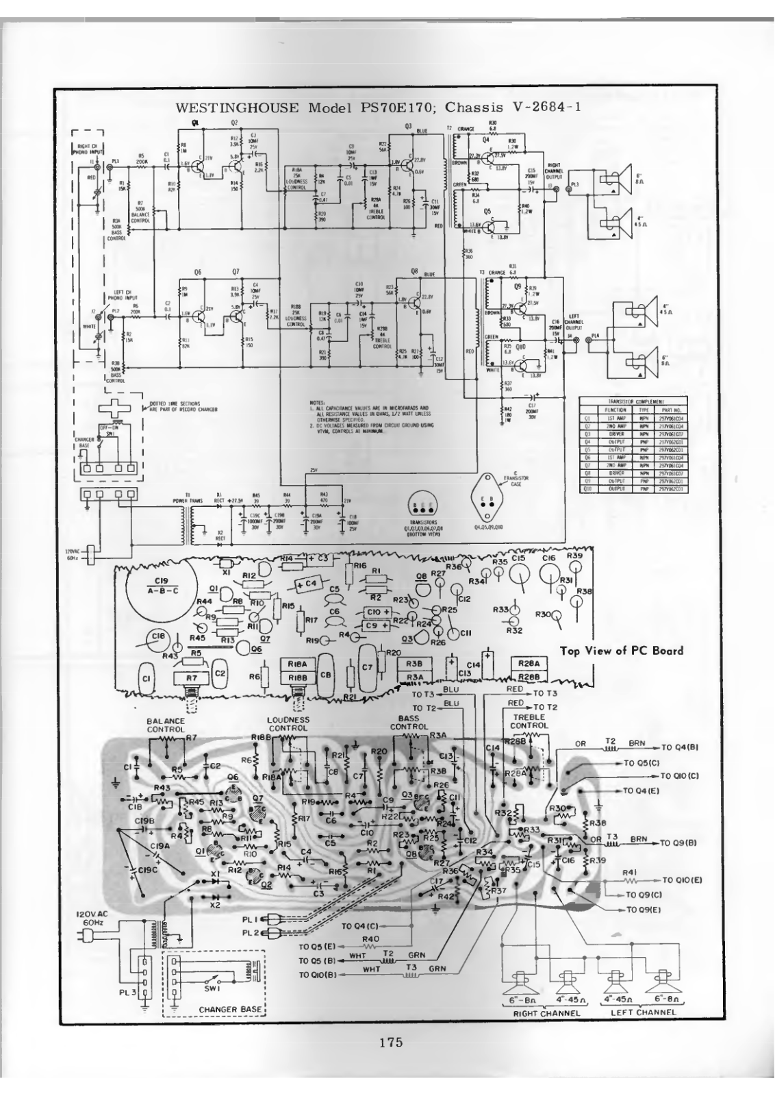 Westinghouse PS70E170 Schematic