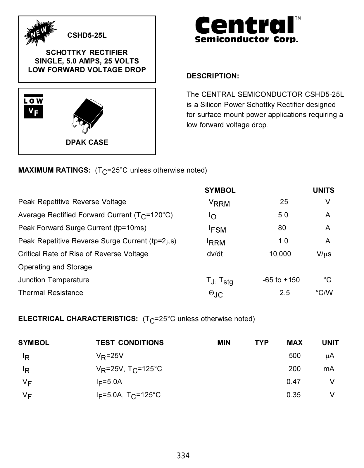 CENTR CSHD5-25L Datasheet