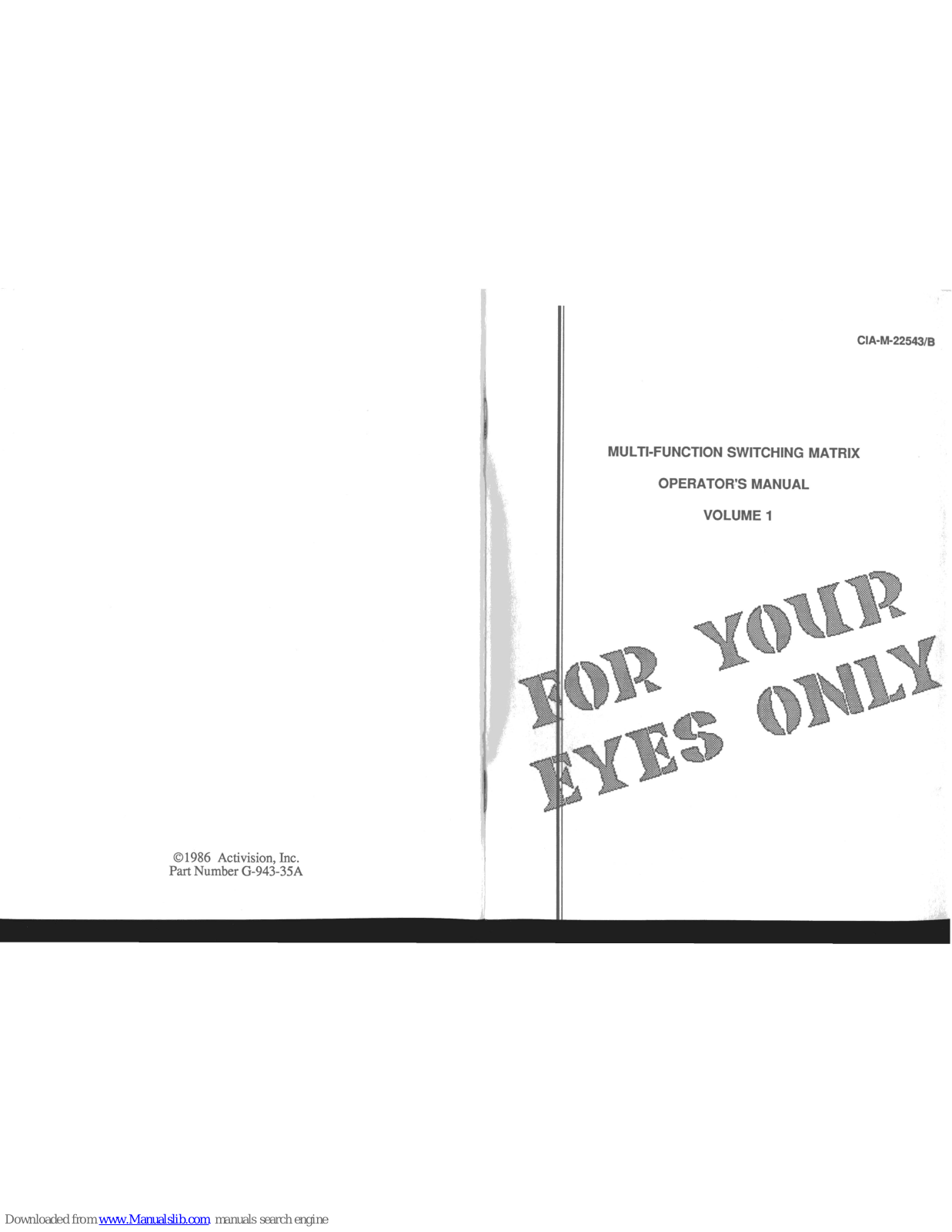Activision MFSM Operator's Manual - ManualMachine.com