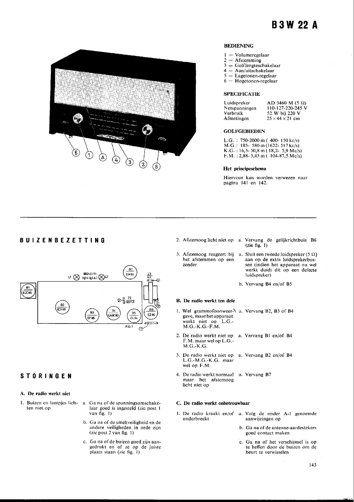 Philips B-3-W-22-A Service Manual