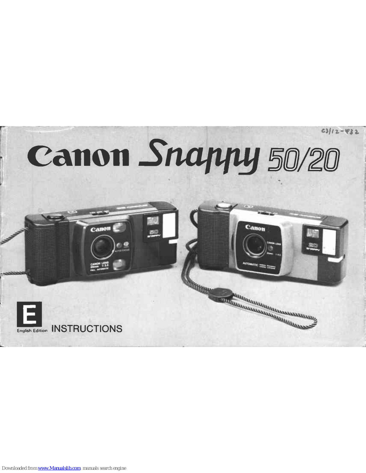 Canon Snappy 50/20, Snappy 50, Snappy 20 Instructions Manual