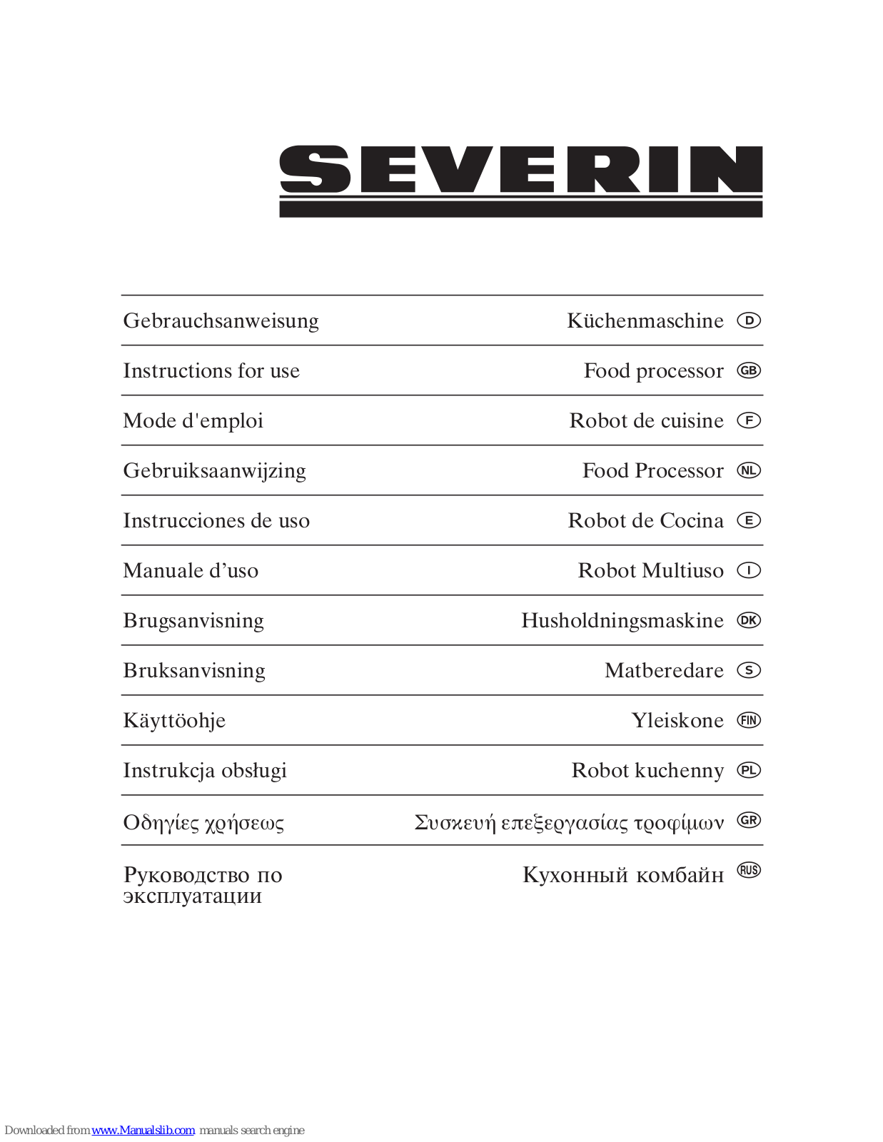 SEVERIN KM 3887,KM 3887 Instructions For Use Manual