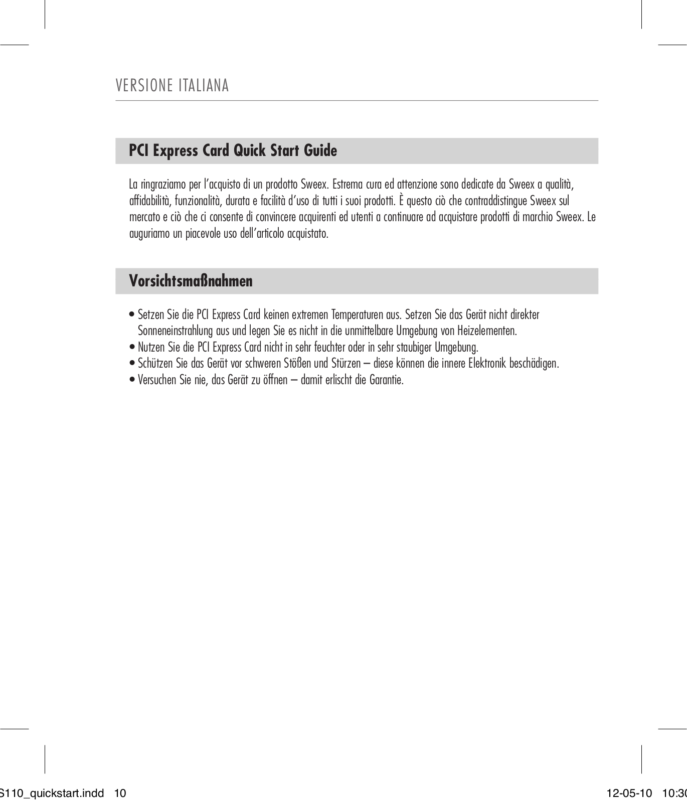 Sweex US110 QUICK GUIDE