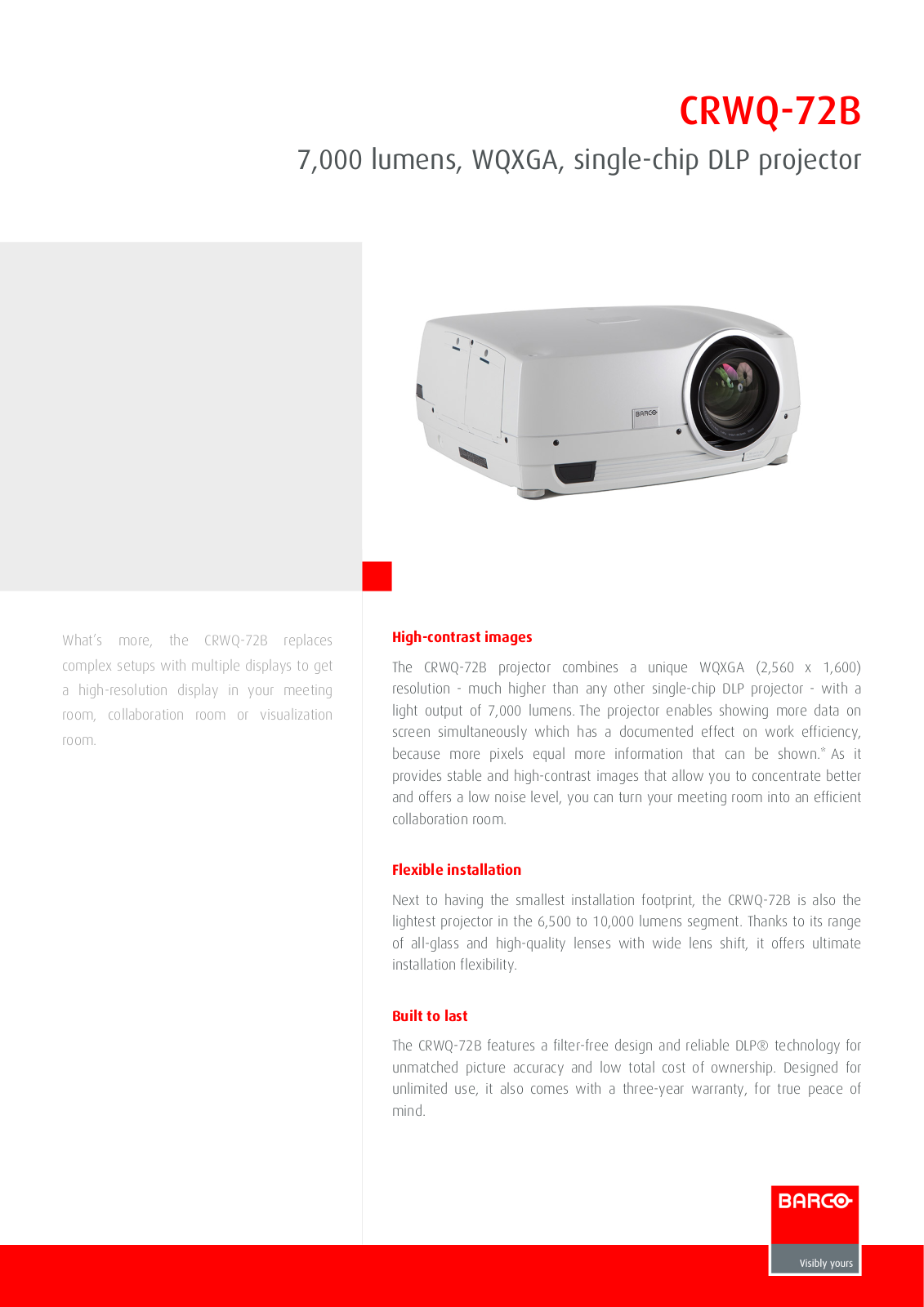 Barco CRWQ-72B Product Sheet