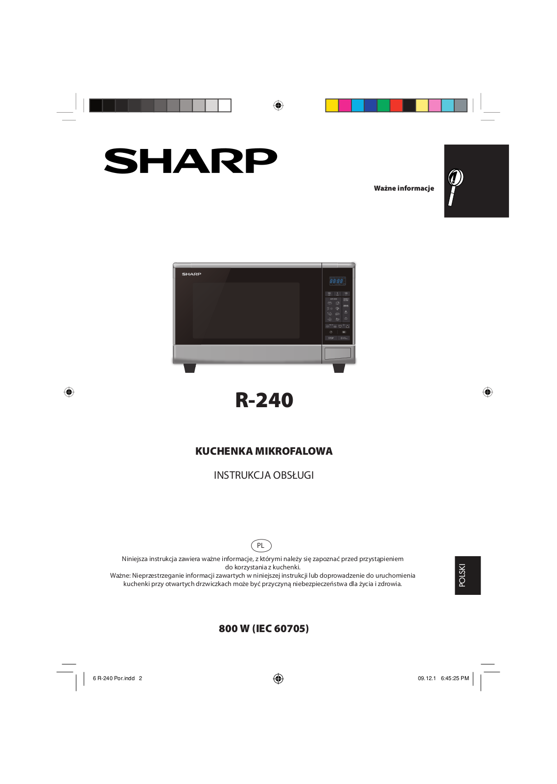 Sharp R-240 User Manual