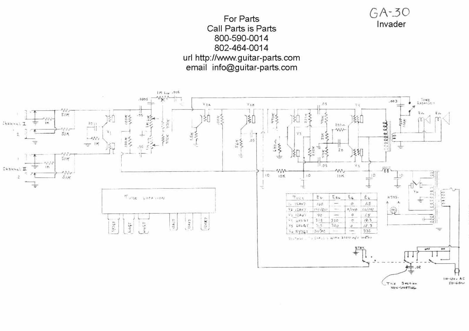 Gibson ga30invader schematic