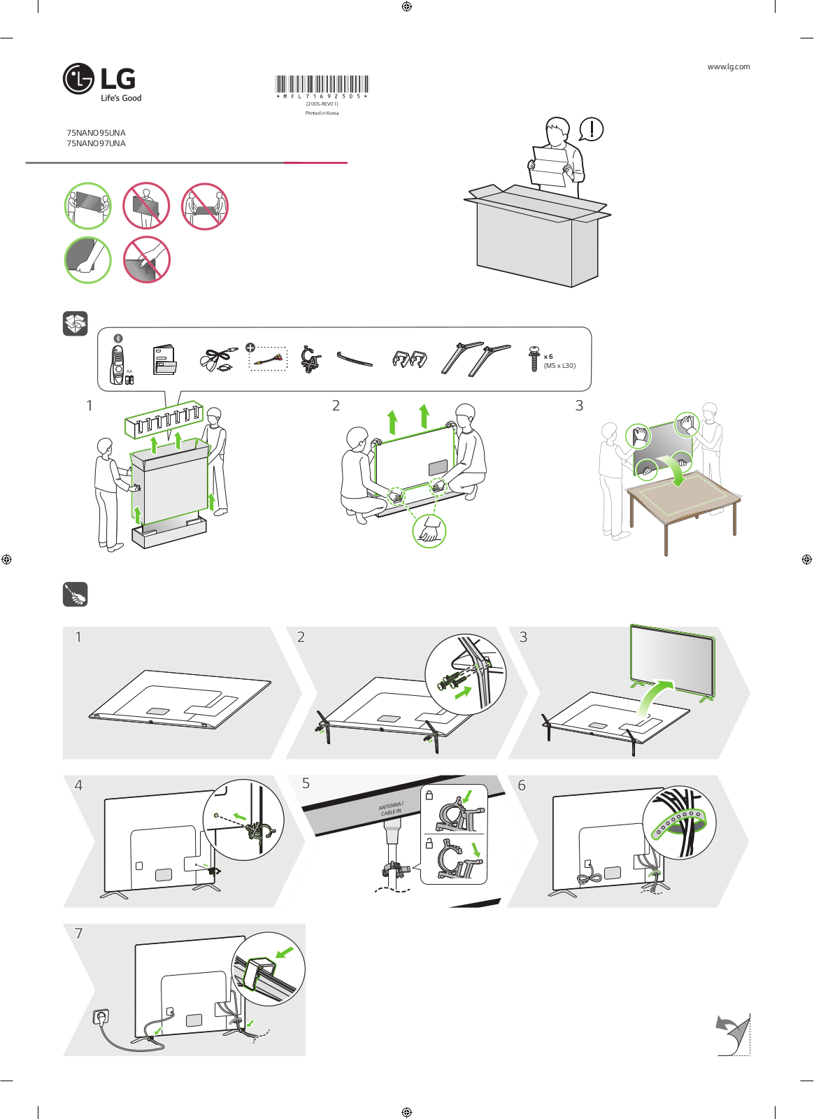 LG 75NANO95UNA QUICK SETUP GUIDE