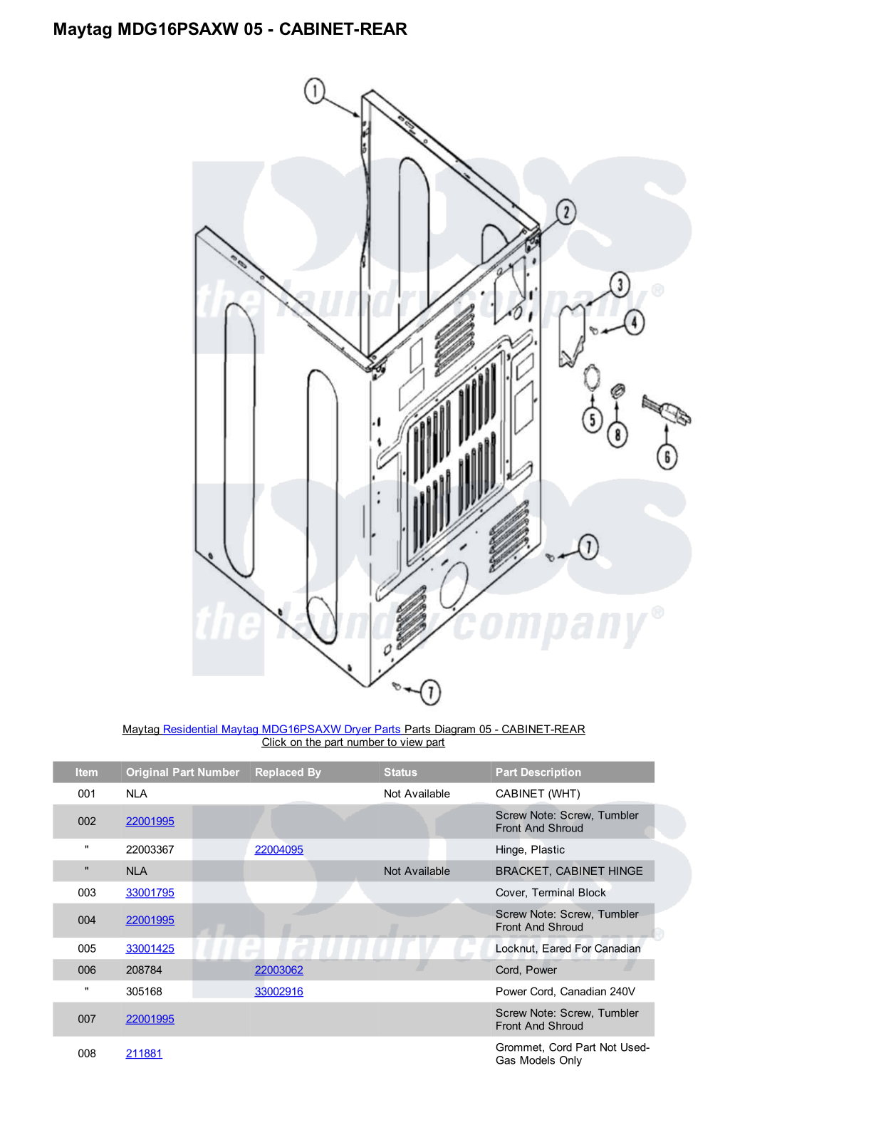 Maytag MDG16PSAXW Parts Diagram