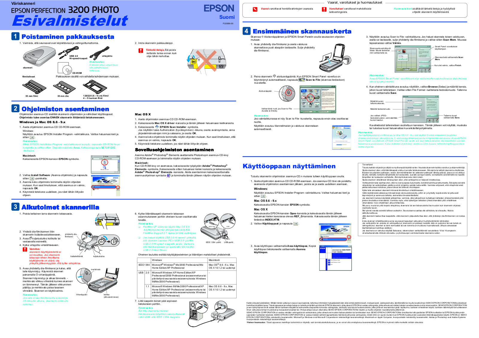 Epson PERFECTION 3200 SETUP GUIDE