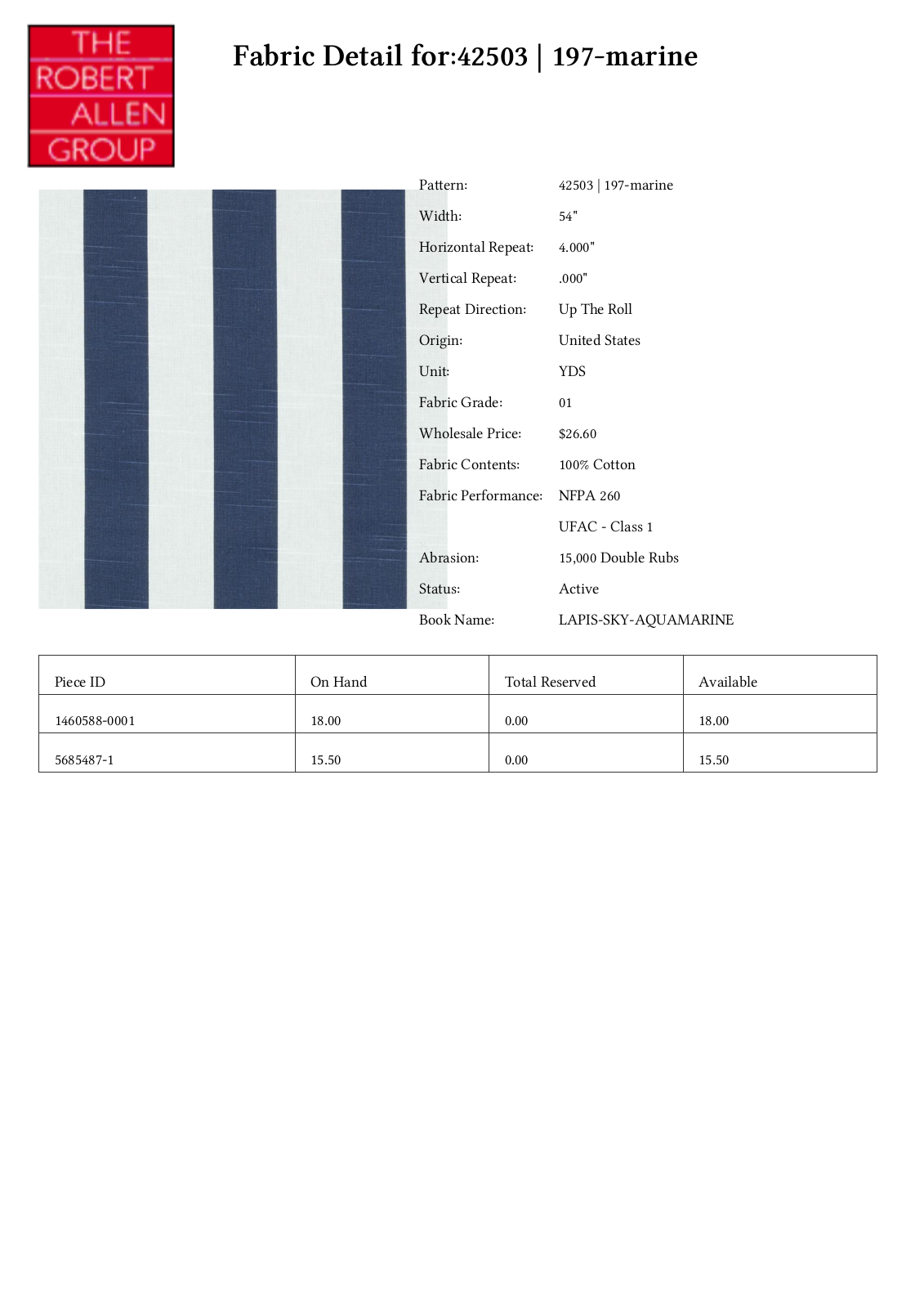 Duralee CRAL4834 Specifications - ManualMachine.com