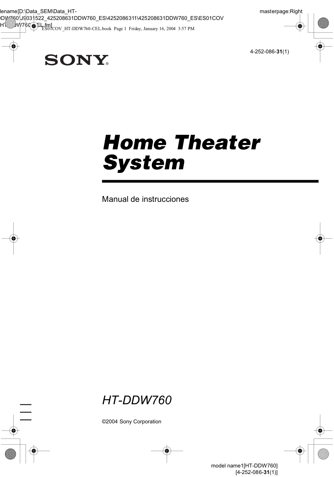 Sony HT-DDW760 User Manual