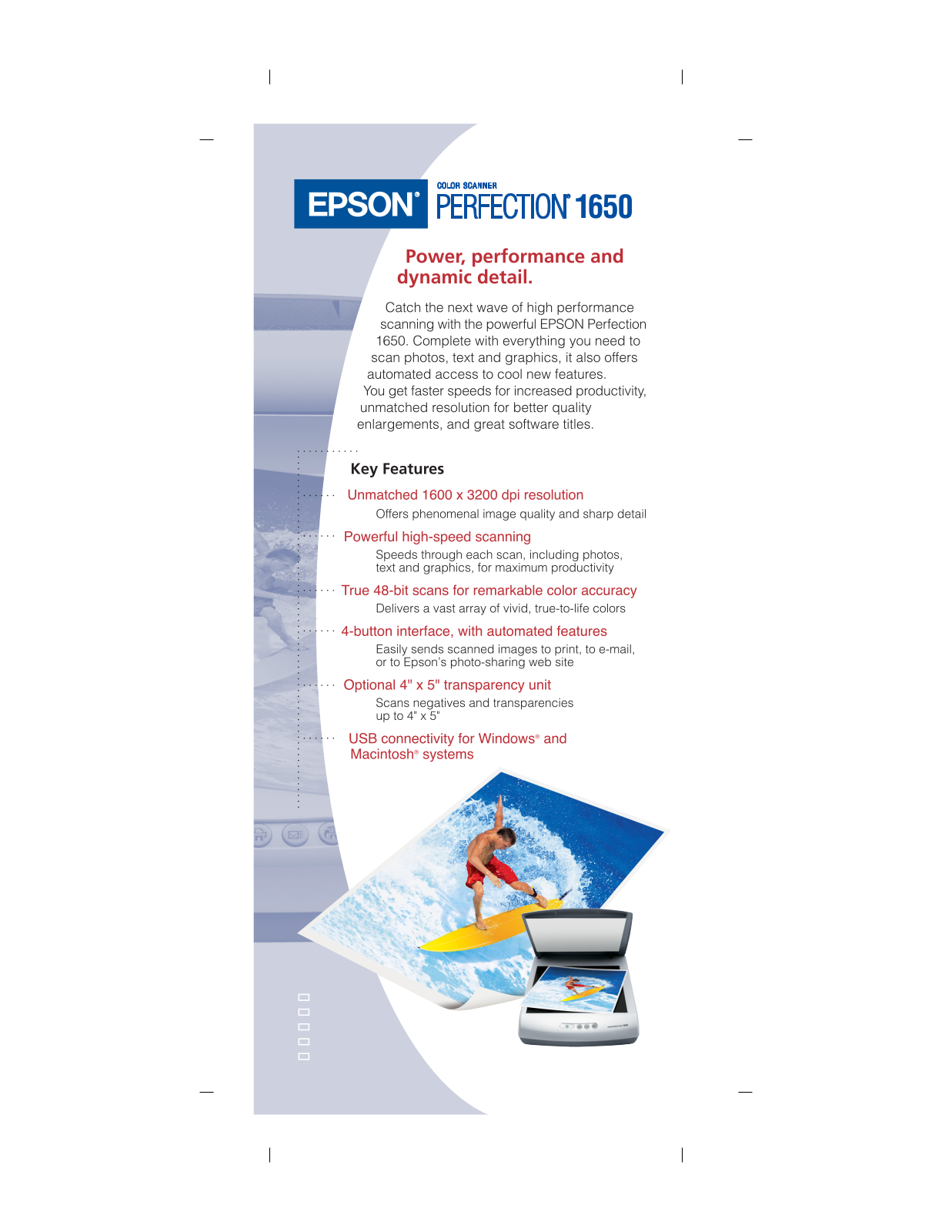 Epson Perfection 1650 Product Brochure