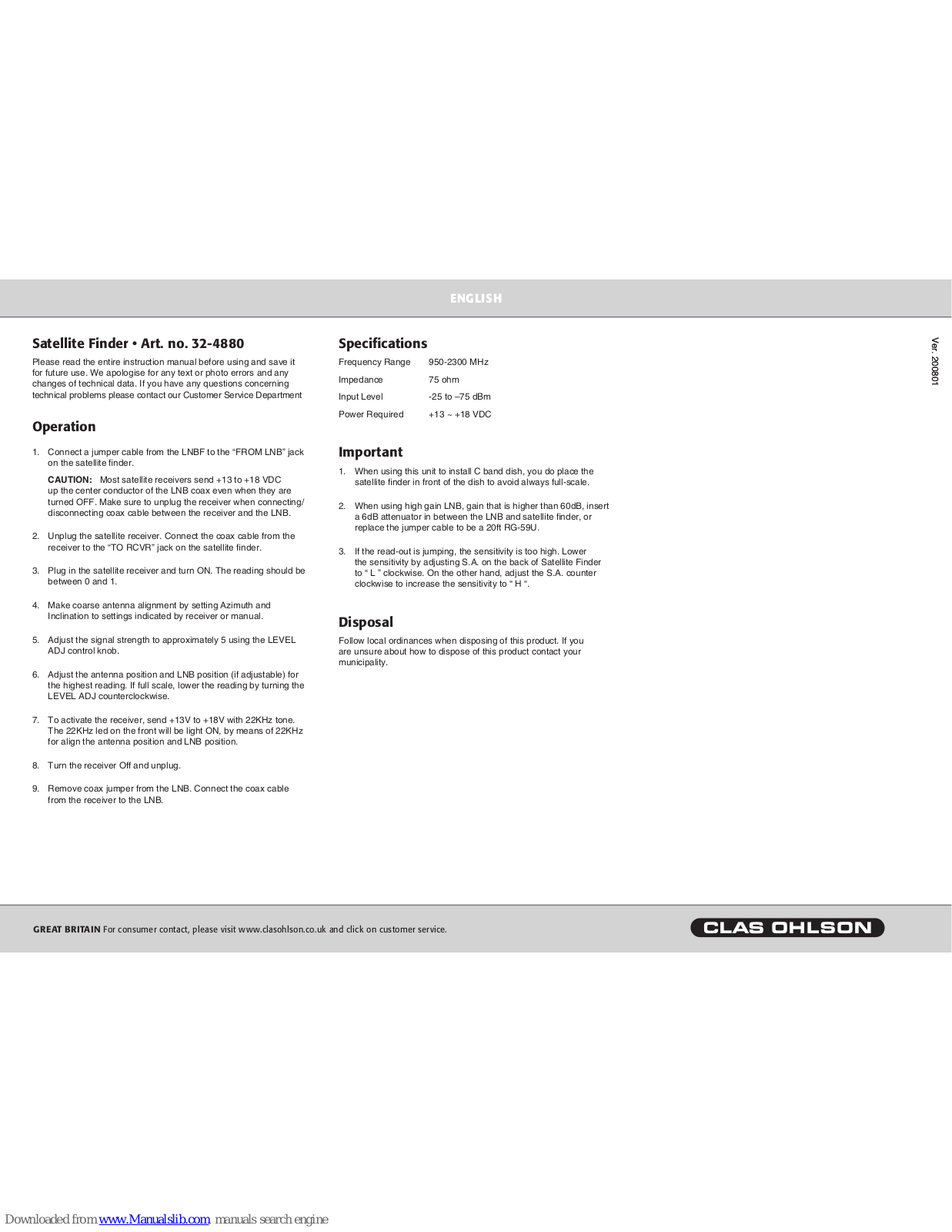 Clas Ohlson 32-4880 User Manual