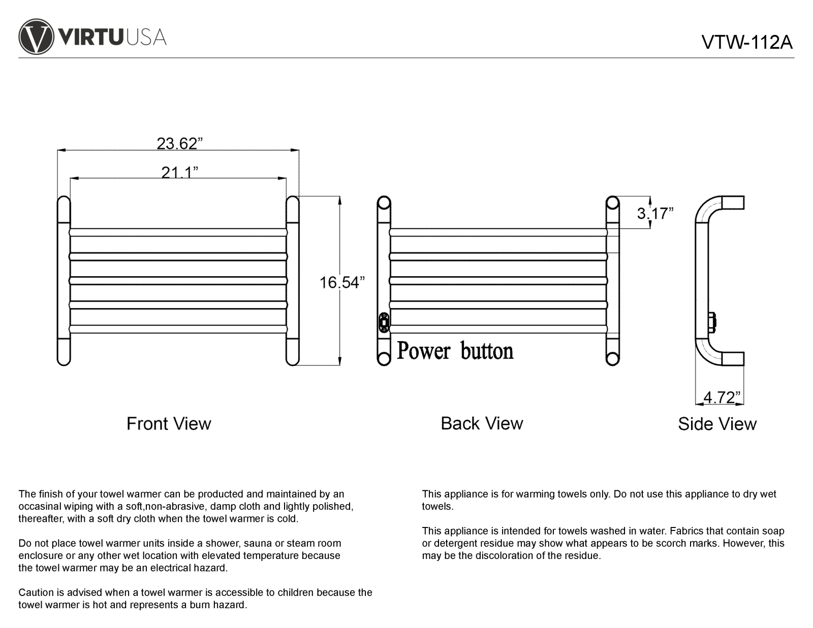 Virtu USA VTU1361 Specification - ManualMachine.com