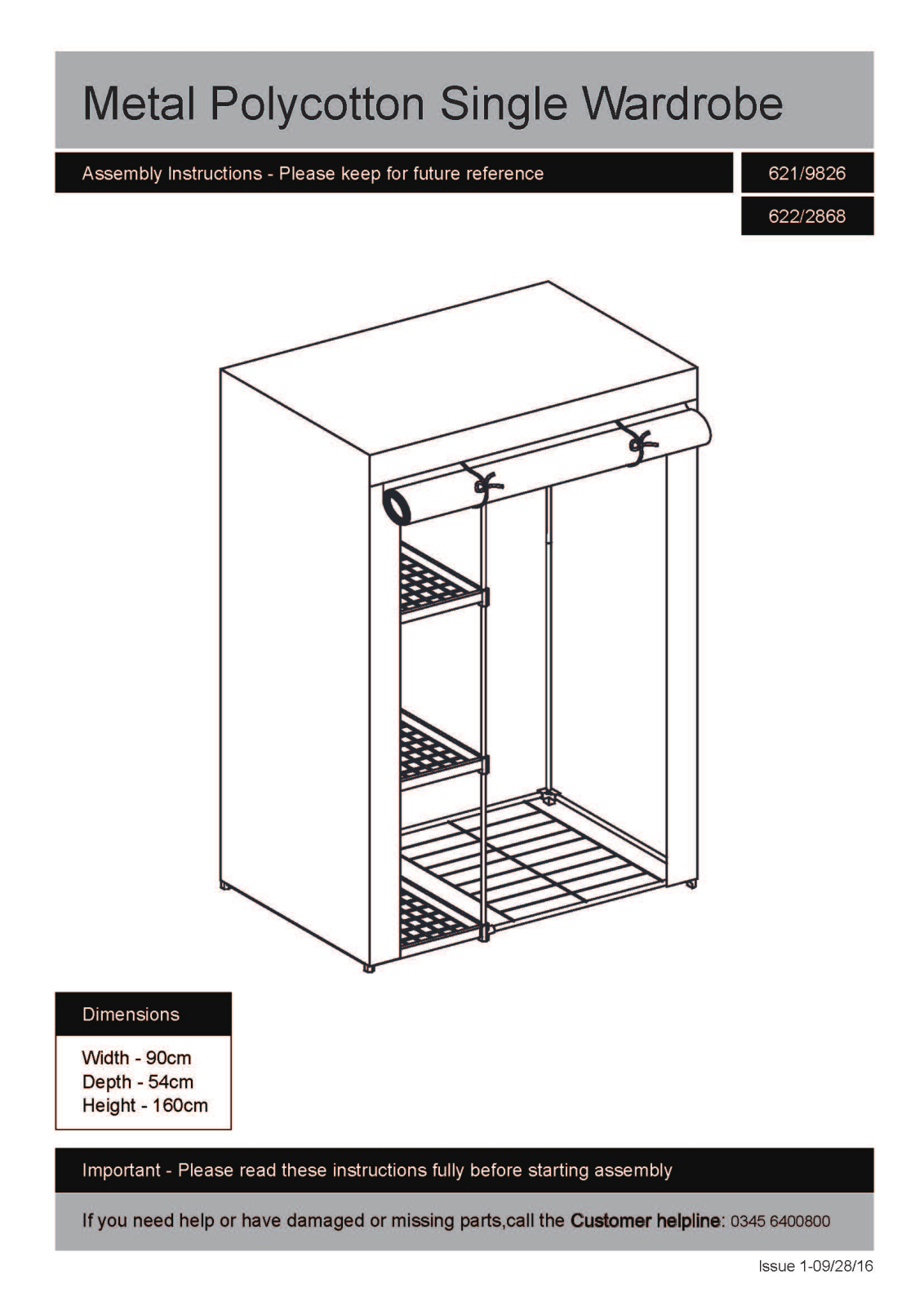 Argos POLYCOTTON ROBE ASSEMBLY INSTRUCTIONS