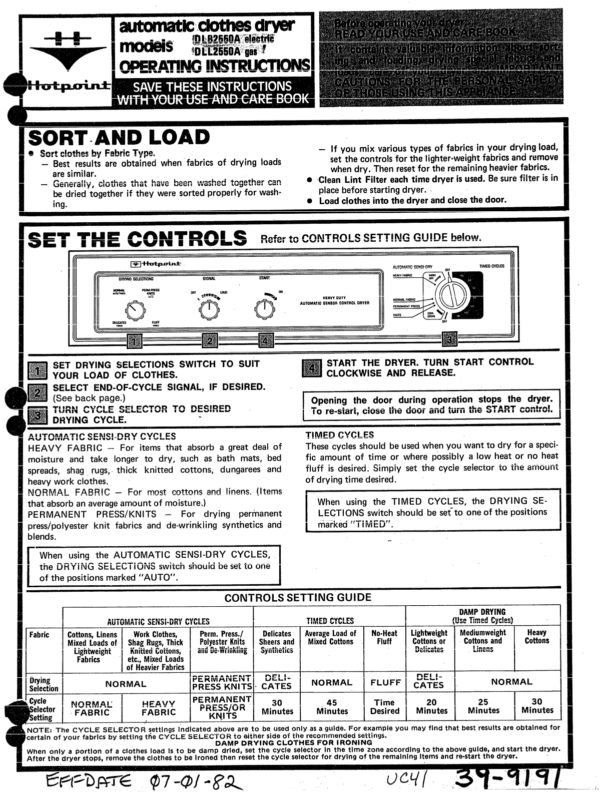 GE DLL2550A, DLB2550A Operating Instructions