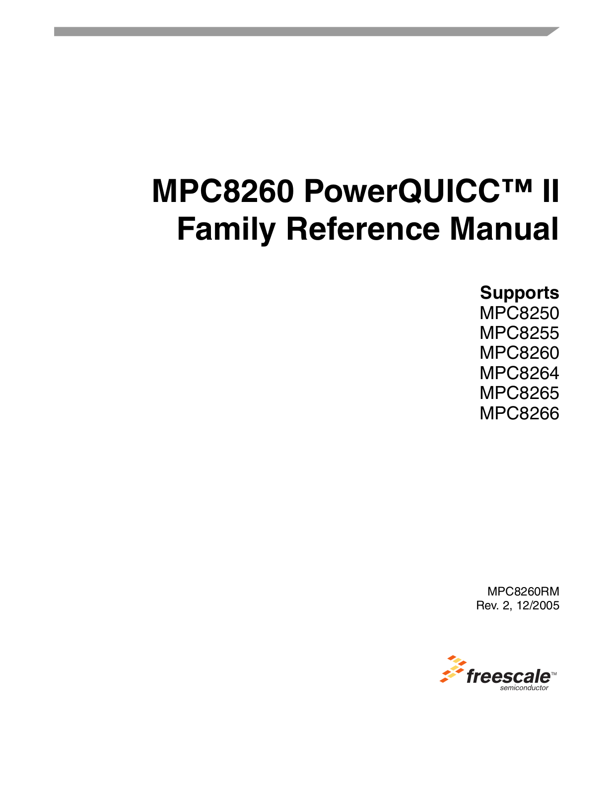 Freescale Semiconductor MPC8260 User Manual