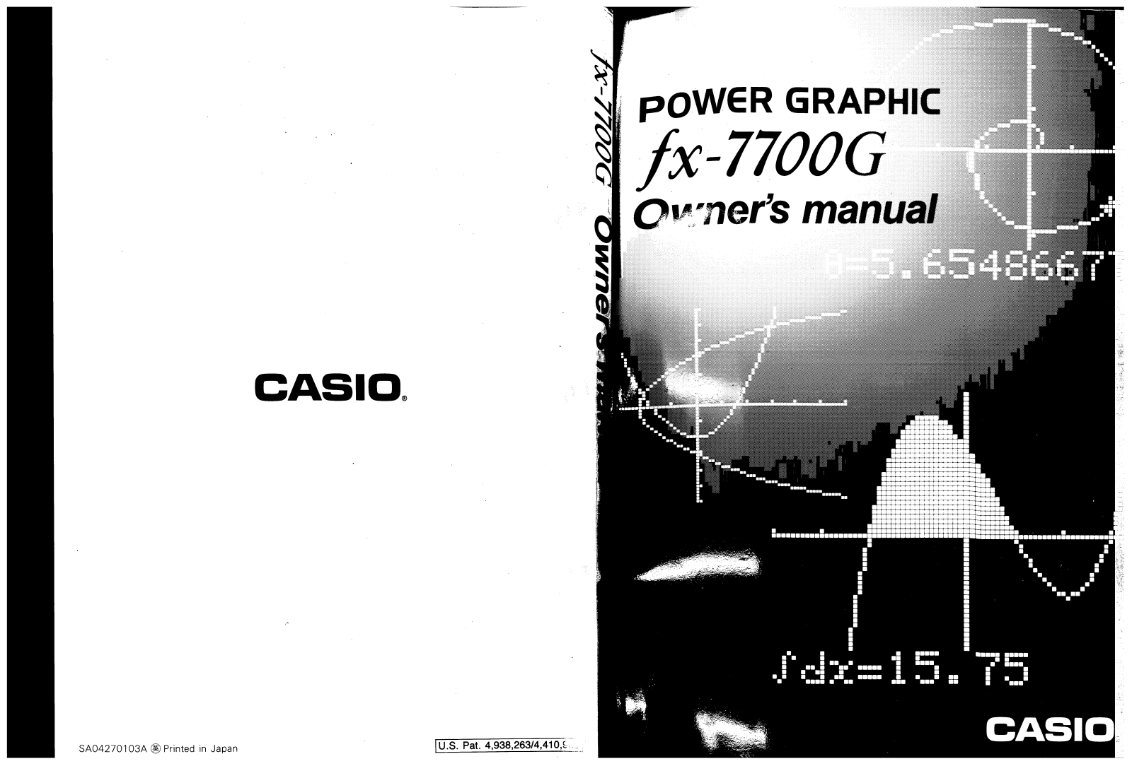 CASIO FX-7700G User Manual