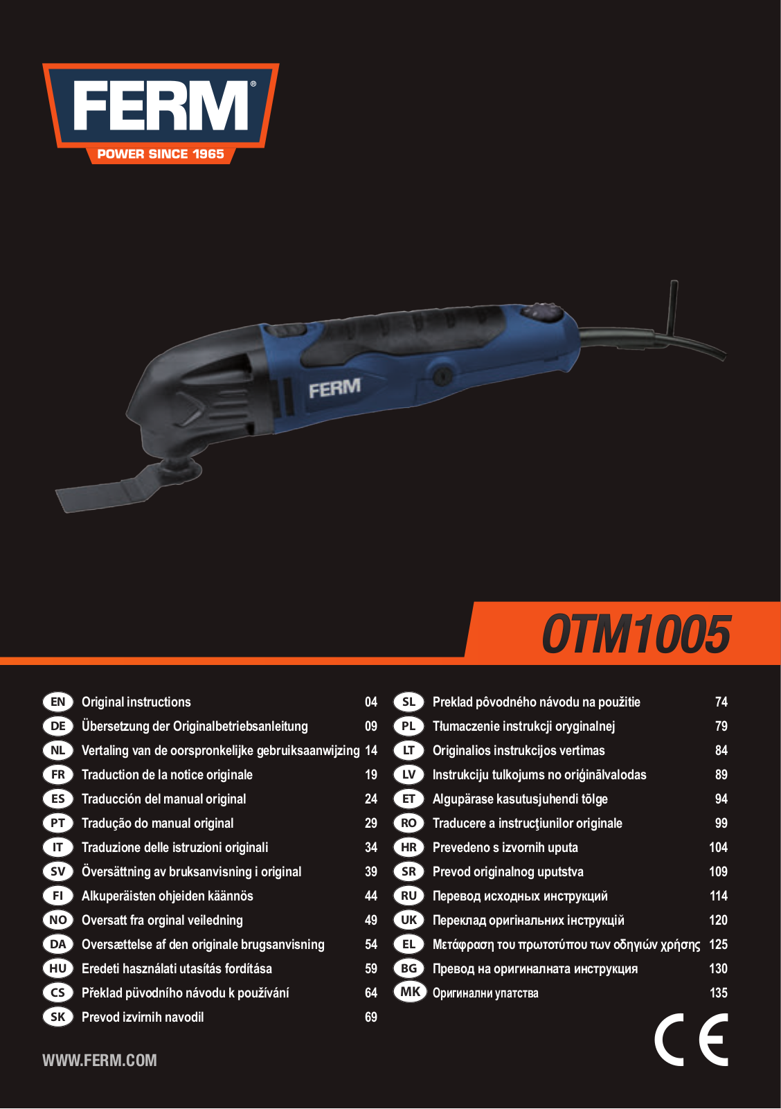 Ferm OTM1005, OTM1004 User manual