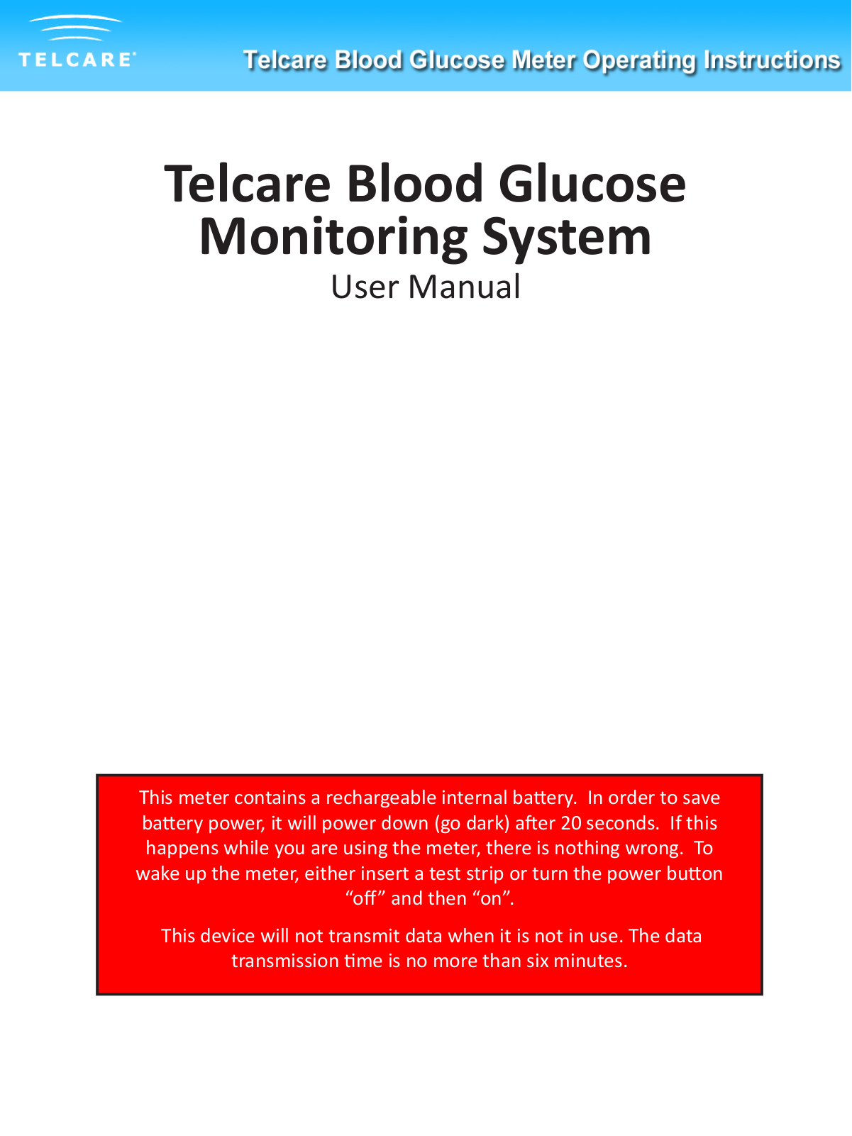 Telcare TELCBGM01 User Manual