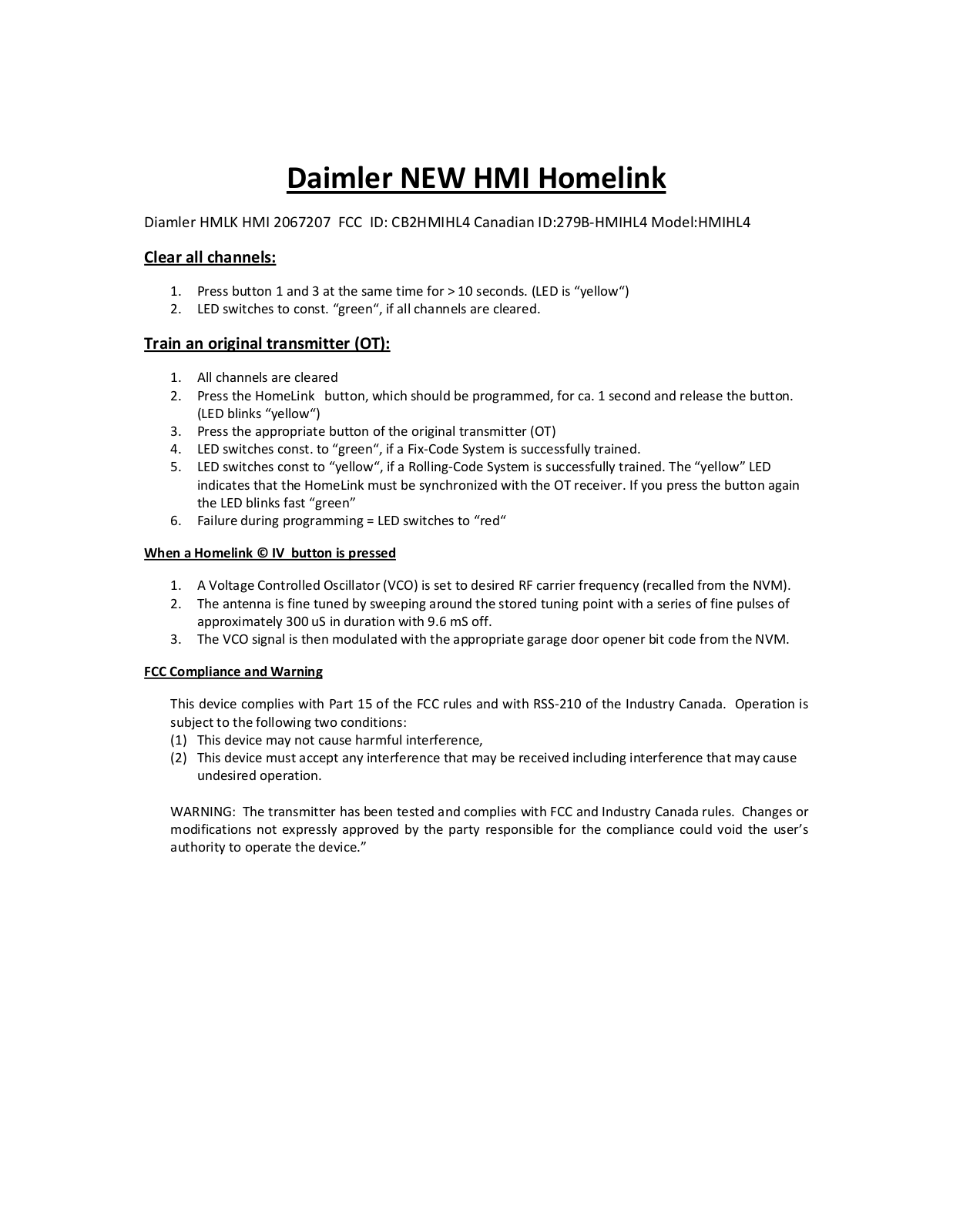 Johnson Controls Interiors HMIHL4 Users Manual